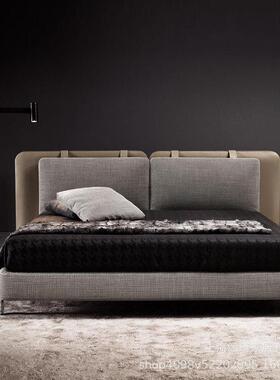 意式极简塔特林布艺床现代简约设计师款1.8米Tatlin皮布双人床婚