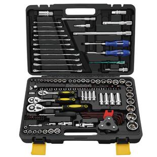 工厂直销121件汽修工具套装棘轮扳手亚光处理50BV30套筒扳手工具