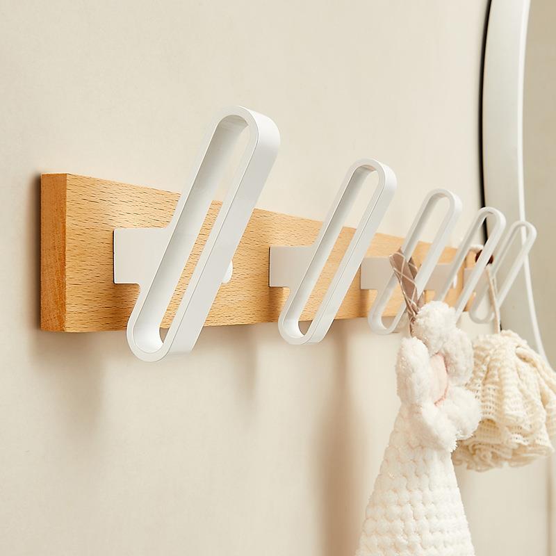 轻奢实木挂衣架衣服挂钩浴室墙壁挂衣钩衣帽钩门后粘钩排钩免打孔