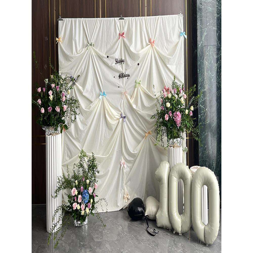 婚庆铁艺架子布幔支架摄影背景布支撑架伸缩杆横幅拱门纱帘架子