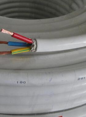 RVV电源线3芯*0.50.7511.52.546平方白色软芯护套线电线