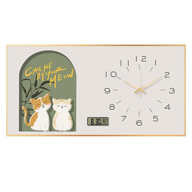 大尺寸电表箱装饰画带钟表万年历2023新款配电箱遮挡空开关盒挂画