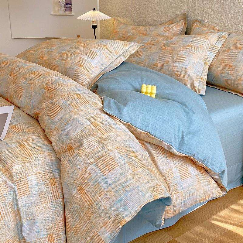 直播爆款高端全棉100棉磨毛床上四件套纯棉加厚被套床单轻奢秋冬
