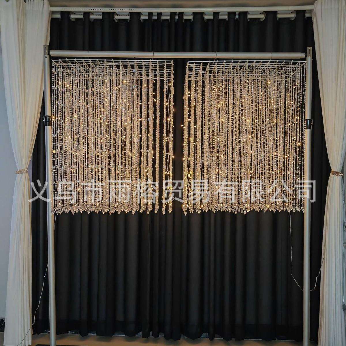 雨榕亚克力珠链珠帘吊帘挂帘悬挂婚庆婚礼场景发光装饰吊顶混款珠