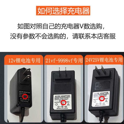 无线洗车机高压水枪充电器12V21V25V48V88V98 洗车机锂电池充电器