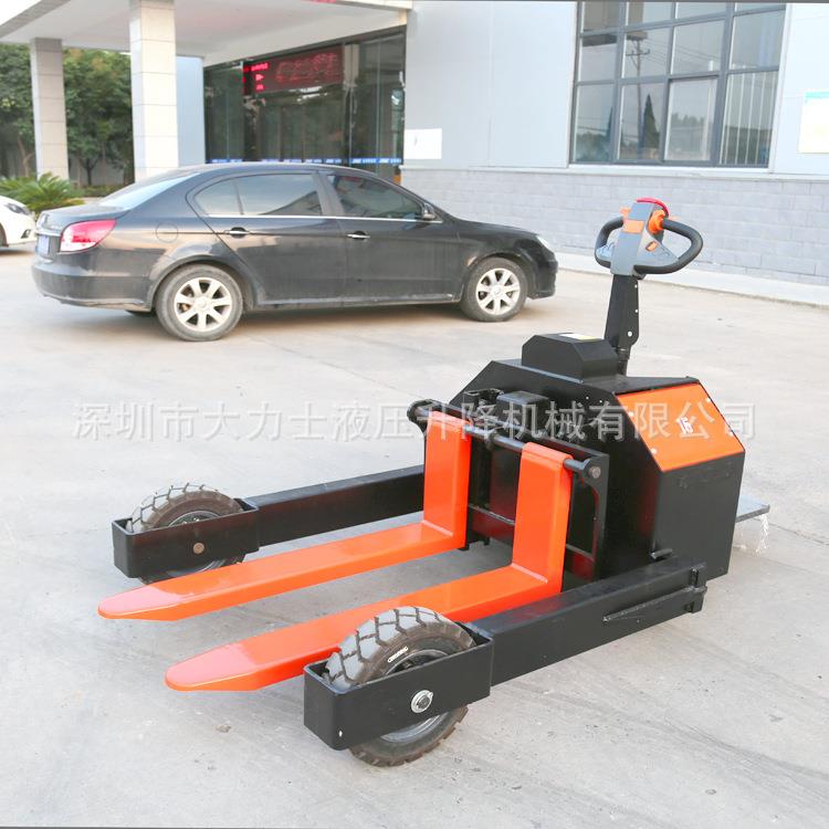 山地型电动液压搬运车步行式电动叉车户外山地车充气轮越野堆高车