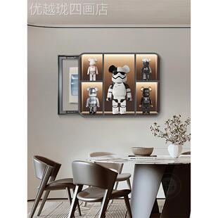 网红暴力熊电挡表箱装饰高级推感现代轻奢遮配电箱新款画左右拉
