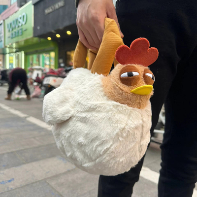 三福鸡包疗愈毛绒咯公仔可