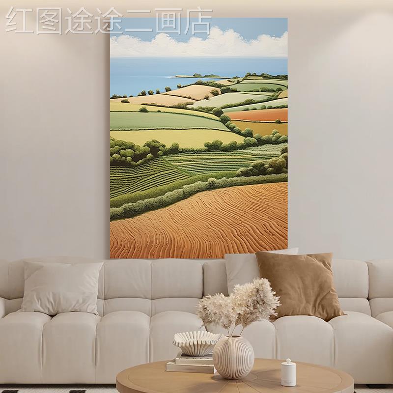 网红纯餐手绘油画《劳有获所》硕果累累厅客饰画装现代厅肌理挂画