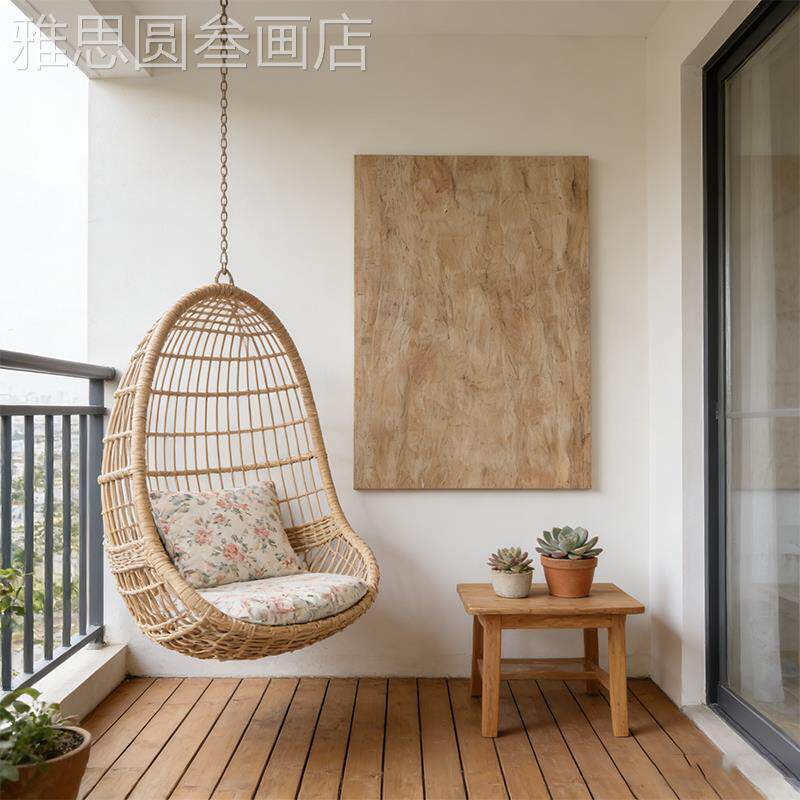 民侘寂风仿树皮客术厅景沙发背装现代装饰画