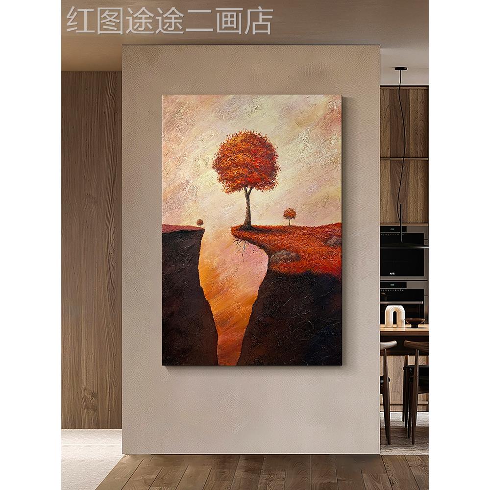 网红命手绘画办公室装饰别画抽象玄关挂画酒店墅画美壁容院大油幅图片