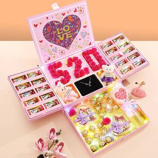 代可可脂 德芙巧克力礼盒装 送女友老婆心形零食糖果生日高档老