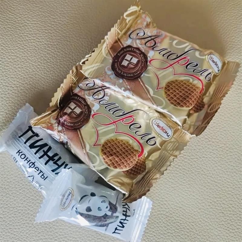 阿孔特俄罗斯拉丝饼干进口食品休闲零食无蜂蜜华夫夹心网红小圆饼