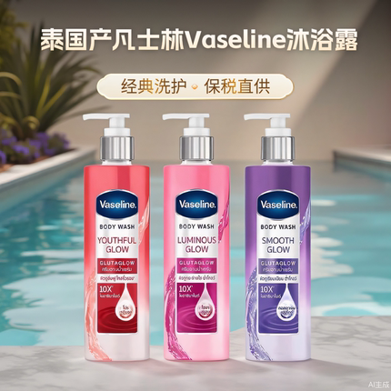泰国产凡士林Vaseline肌肤焕亮10x沐浴露425ml