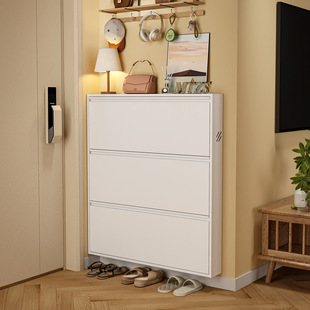 超薄钢制鞋柜家用门口楼道大容量铁皮柜收纳入户玄关多功能翻斗柜