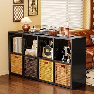 格子柜自由组合钢制书架落地客厅儿童书柜储物柜矮柜子展示柜靠墙