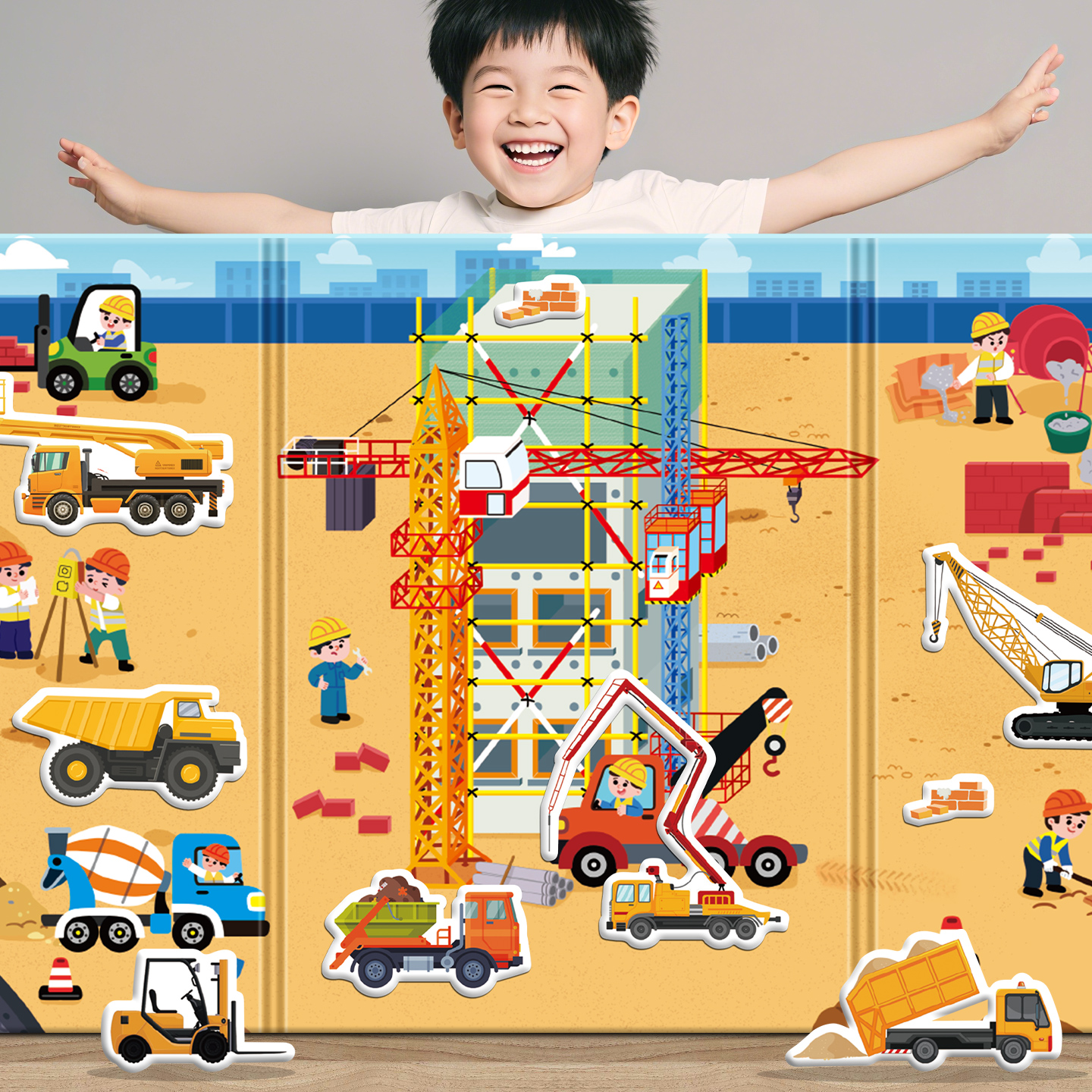 汽车磁力贴纸书交通工具