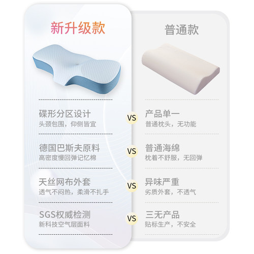 新品记忆棉护颈枕芯蝶形颈椎枕头睡觉专用学生宿舍成Y人睡眠枕家