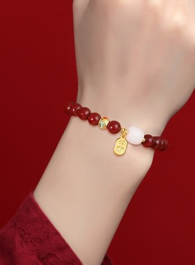 极速朱砂手串和田玉朱砂r手链旗舰店男女天然石紫金砂保真福牌闺