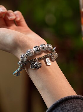 极速2025年蛇本命年红r绳足银达摩手工编织手绳手链男女藏式本命