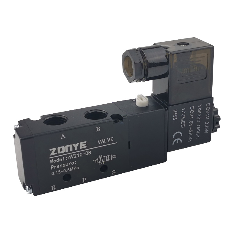极速气动电磁阀4V21n0-08二位五通电磁阀DC24V AC220V电磁换向阀