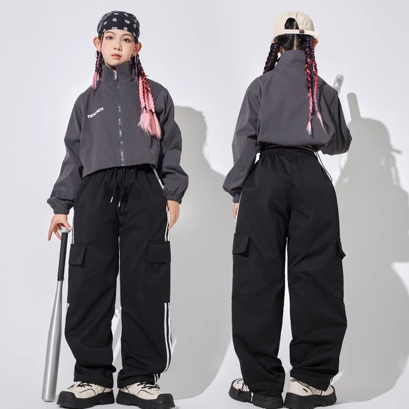 极速女孩爵士舞秋季演出服v少儿潮流三合一冲锋衣学生运动会团体