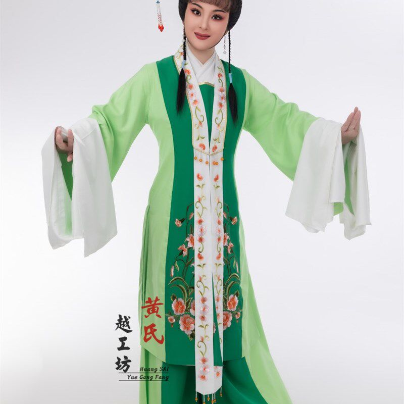新品俏花旦戏服 戏曲舞台越剧王老虎抢亲优质仿真丝周Z文斌女装戏