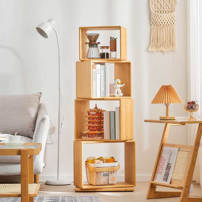 新品旋转书架置物架落地客厅书桌收纳展I示架家用儿童书柜现代简