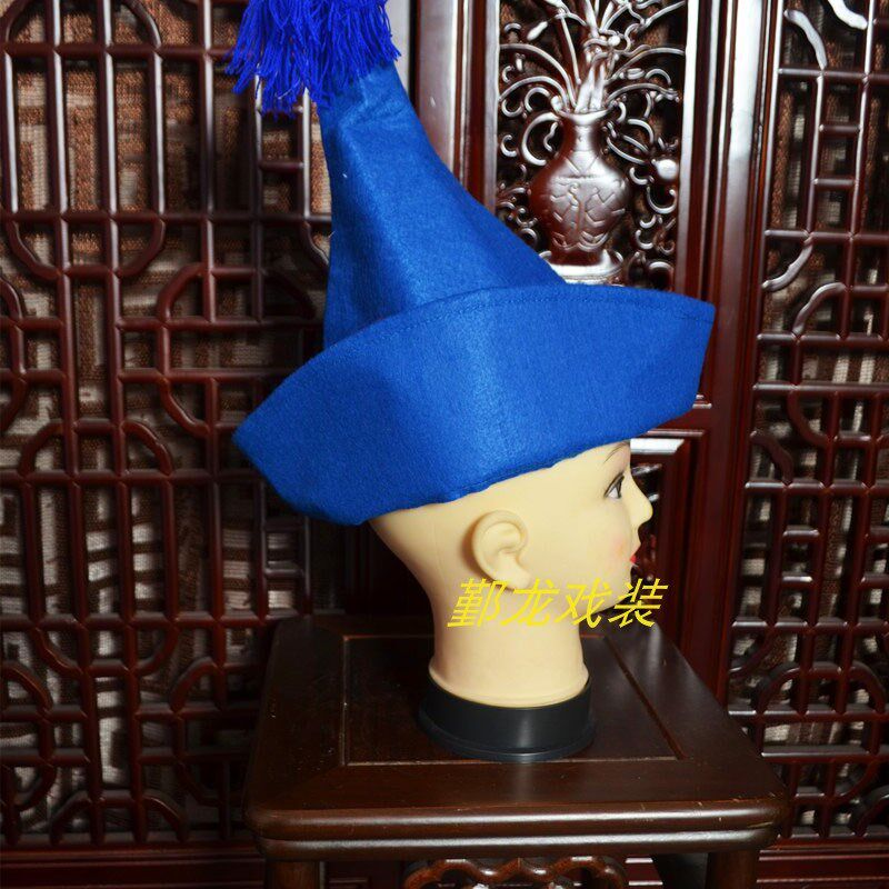新品戏曲b戏剧毡帽车夫帽戏剧演出毡帽衙役抬轿帽子轿夫帽抬轿小