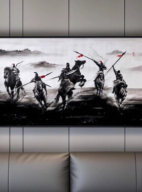 新品三国五虎上将图水墨画画像壁画常山赵子龙N古风挂画2024新款