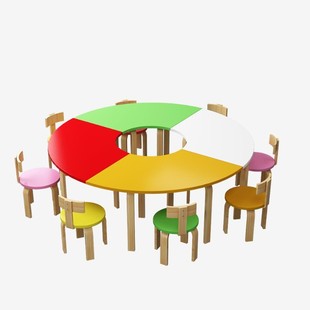 极速培训班幼儿园桌椅组合学习桌子辅导班中小学S生实木绘画美术