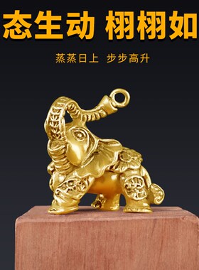 新品纯铜小象摆件一对象吉u祥如意吸水象实心迷你铜象仿古桌面摆