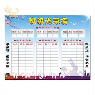 新品 光荣榜挂 小学生班级小组评p比栏墙贴教室文化墙贴画单科状元