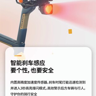 新品迈金L308 智能表情尾灯山地公路自行车煞R车感应夜骑警示尾灯