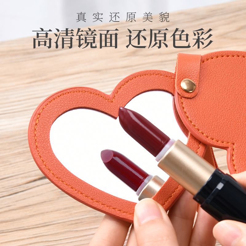 ins风格迷你化妆镜小镜子随身带可爱桃心镜结婚喜镜一对可定LOGO