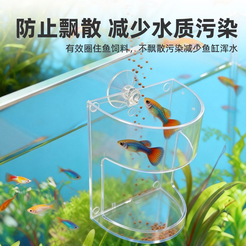 亚克力小型鱼缸喂食圈定点投食管喂鱼神器鱼食投食器喂食器