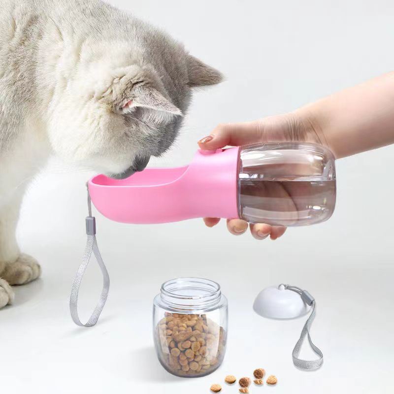 二合一水粮两用饮水器便携遛狗水杯猫咪狗狗外出随身饮水杯子