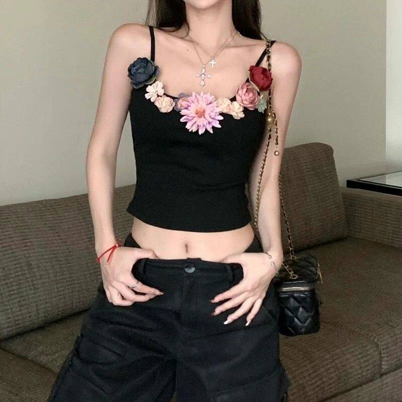重工仿真花簪花套装领口配花吊带连衣裙短袖花朵配饰
