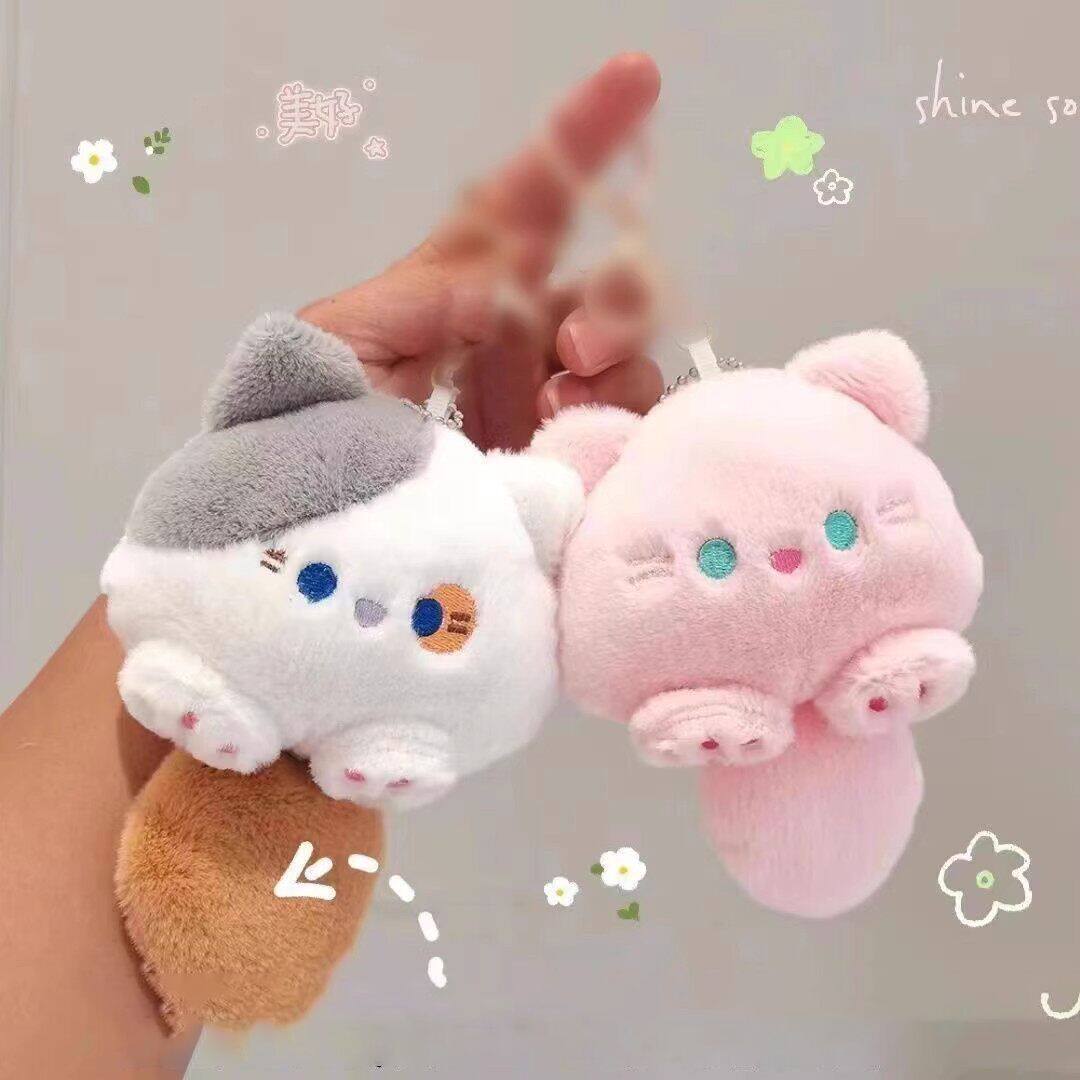 女生书包毛绒玩偶可爱小猫咪吱吱叫钥匙扣情侣学生包挂饰