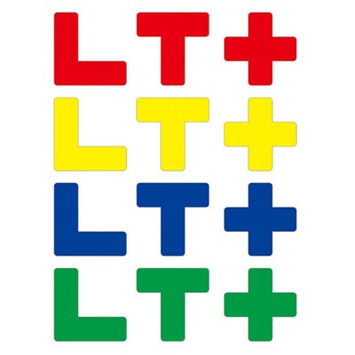 百舸5s定位贴工厂车间地面管理四u角标示贴L型蓝色2.5cm*2.5cm*1c