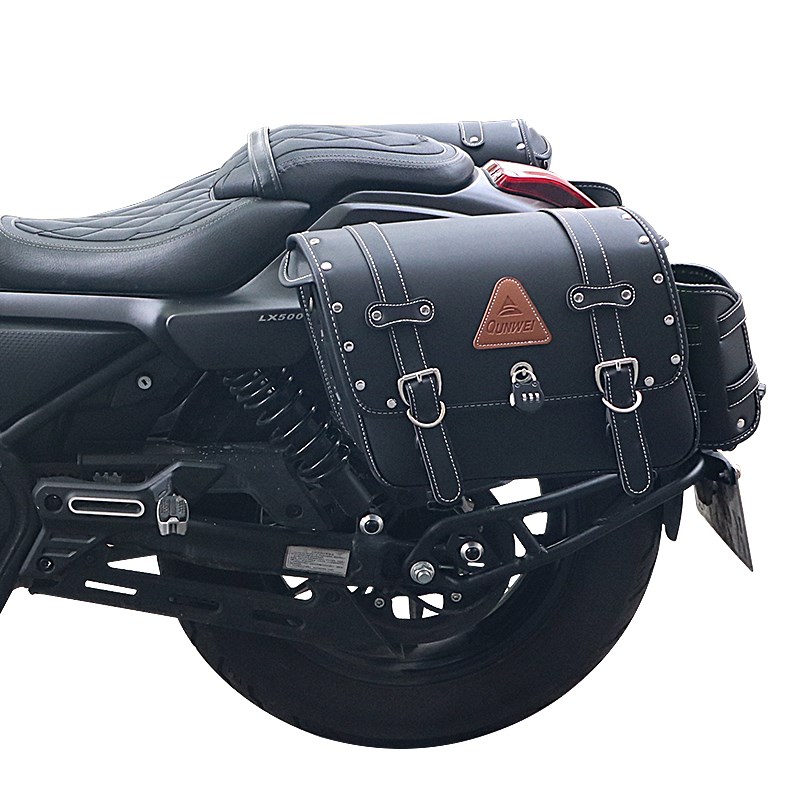 适用无极CU525摩托车LX500-3A复古快拆边包P侧挂包帆布包靠背改装