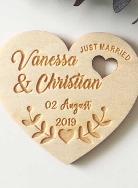 Personalized Wedding Lasevr Heart Save the Date Magnets,Cust