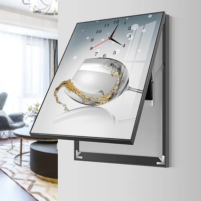 竖版电表箱装饰画遮挡箱带钟表免打孔现代简约开关盒W挂画餐厅酒