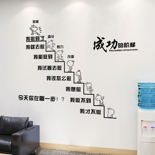 公司办公室文化墙贴励o志标语成功阶E梯学校班级教室楼梯哪一步贴