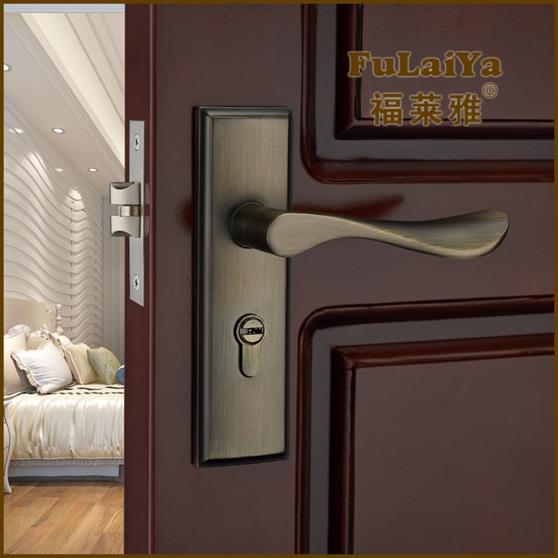 单舌头门锁室内家用通用型卧室卫生间厕所换锁老式单锁舌木门把手