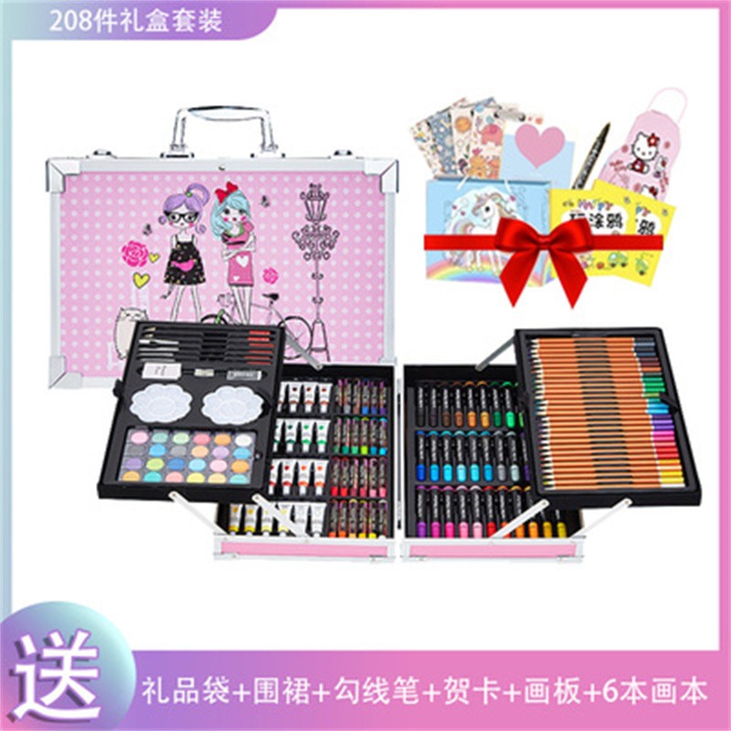 儿童画画工具套装画笔礼盒小学生幼儿园水彩笔绘画美术学习用品