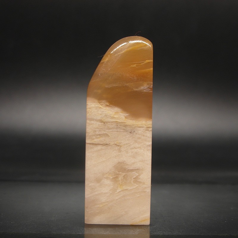 巴林石印章石料篆刻印章俏色结晶冻石云水纹等彩冻石扁章