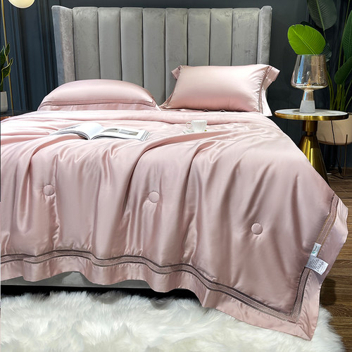 夏季100支天丝夏被四件套冰丝凉感夏凉被裸睡凉爽可水洗空调被子