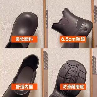 雨鞋 防水增高大头短筒靴 女款 硅胶防滑矮子乐厚底女生2024新款