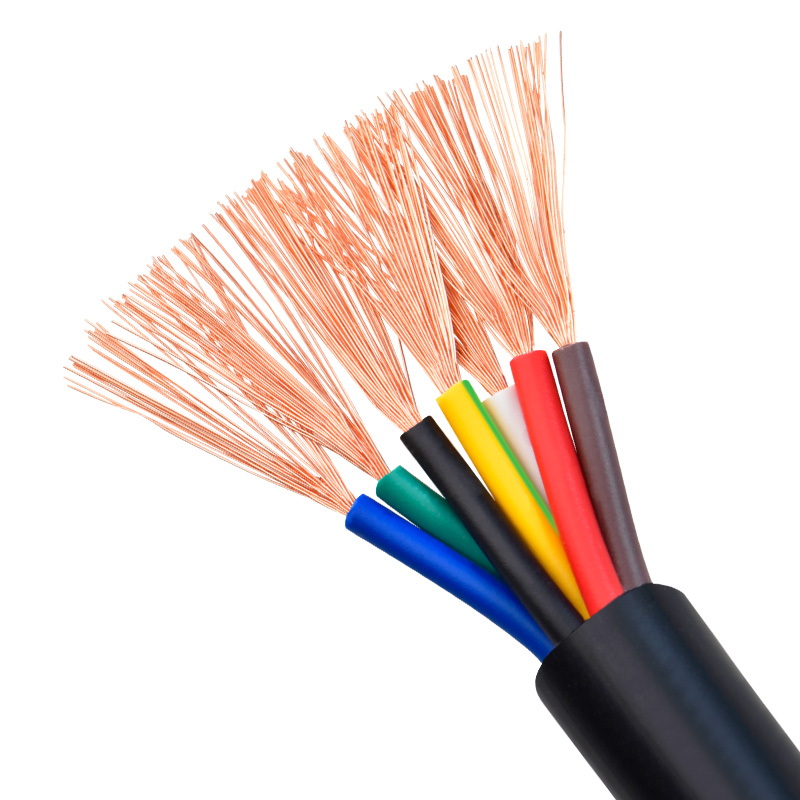 RVV电缆b线2 3 4 5 6 7 8 10多芯0.5 0.75 1平方控W制信号软护套